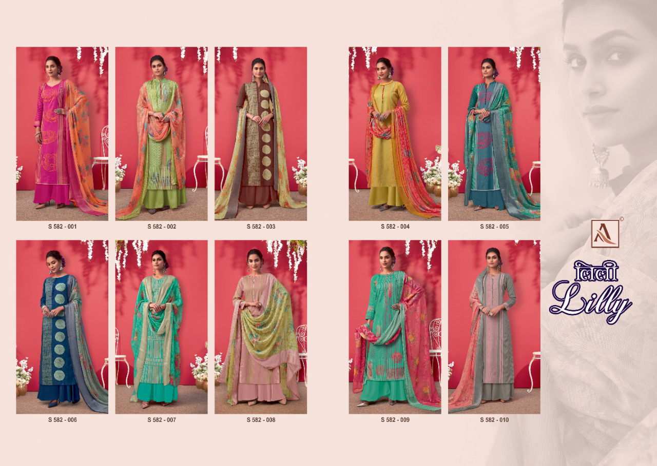 Alok Lilly Ethnic Wear Latest Fancy Designer  Pure Cotton Dress Material